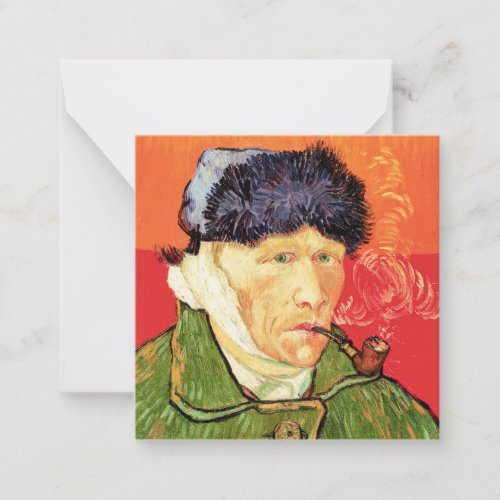 Van Gogh _ Self Portrait with Bandaged Ear  Pipe Note Card