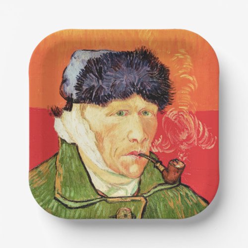 Van Gogh _ Self Portrait with Bandaged Ear  Pipe Paper Plates