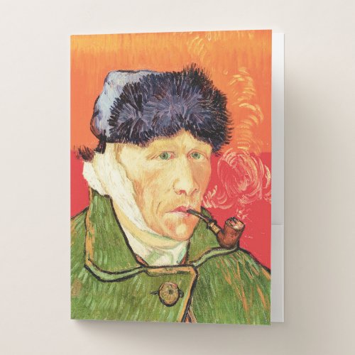 Van Gogh _ Self Portrait with Bandaged Ear  Pipe Pocket Folder