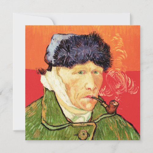 Van Gogh _ Self Portrait with Bandaged Ear  Pipe Thank You Card