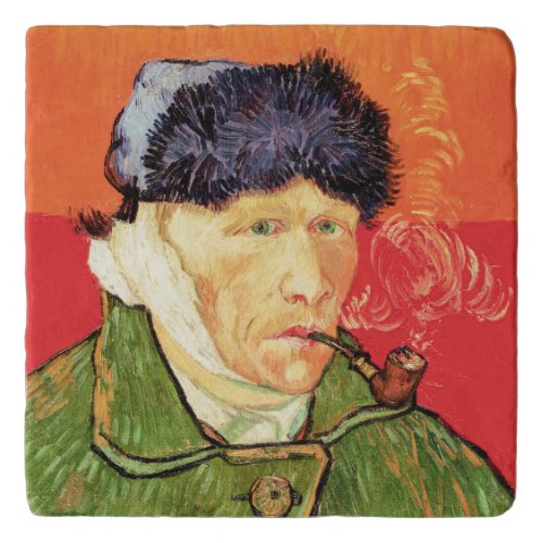 Van Gogh _ Self Portrait with Bandaged Ear  Pipe Trivet