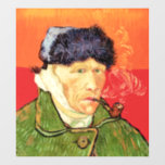 Van Gogh - Self Portrait with Bandaged Ear & Pipe Window Cling<br><div class="desc">Self Portrait with Bandaged Ear and Pipe - Vincent van Gogh,  1889</div>