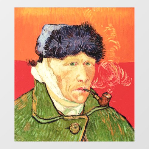 Van Gogh _ Self Portrait with Bandaged Ear  Pipe Window Cling