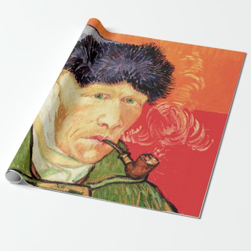 Van Gogh _ Self Portrait with Bandaged Ear  Pipe Wrapping Paper