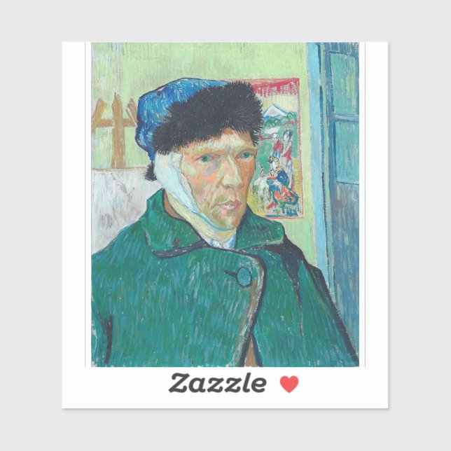 Van Gogh - Self Portrait  with Bandaged Ear Sticker (Sheet)
