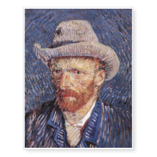 Van Gogh Self-Portrait with Felt Hat Temporary Tattoos