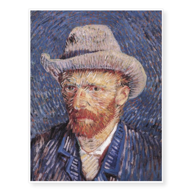 Van Gogh Self-Portrait with Felt Hat Temporary Tattoos (Front)