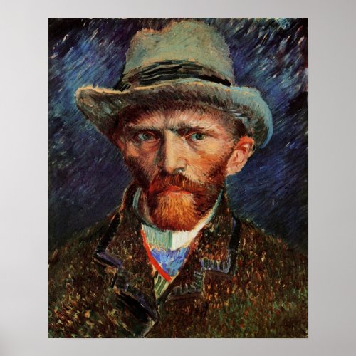 Van Gogh Self Portrait with Grey Felt Hat Poster