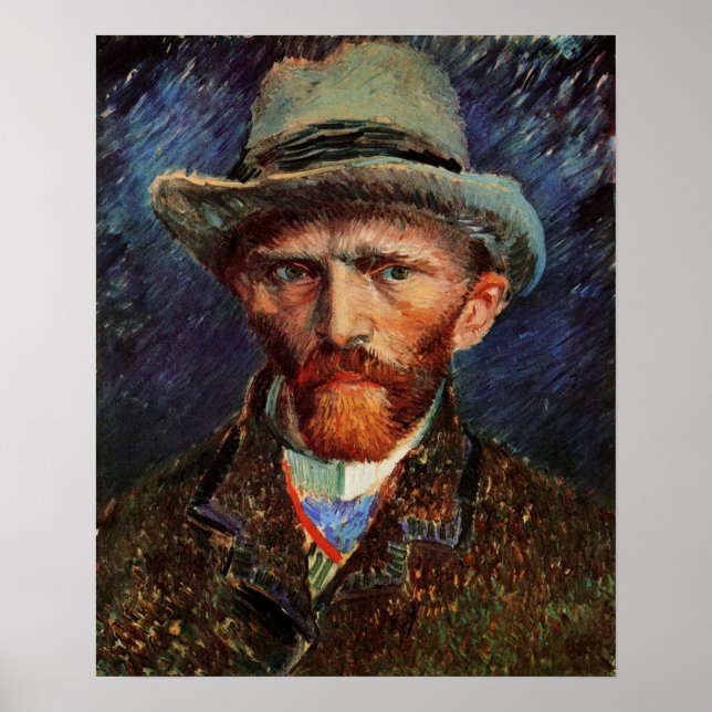 Van Gogh; Self Portrait with Grey Felt Hat Poster (Front)