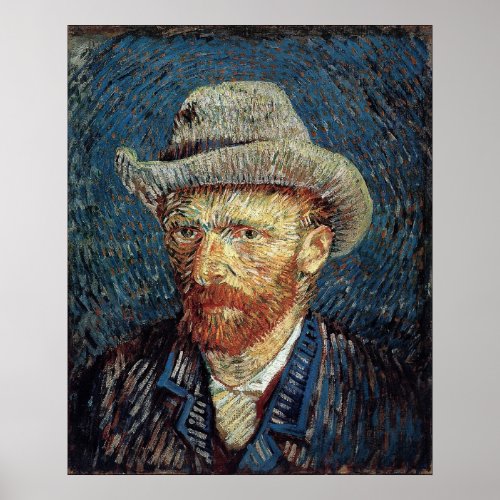 Van Gogh Self_Portrait with Grey Felt Hat Poster