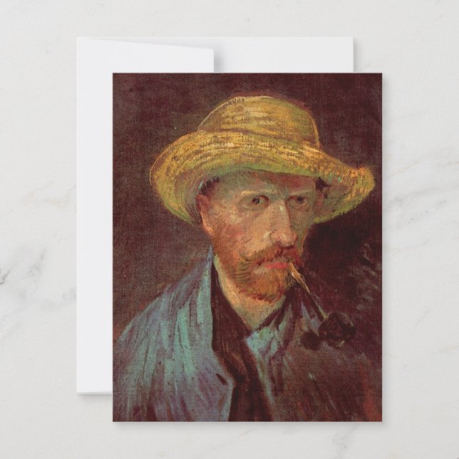 Van Gogh Self Portrait with Straw Hat and Pipe (Front)