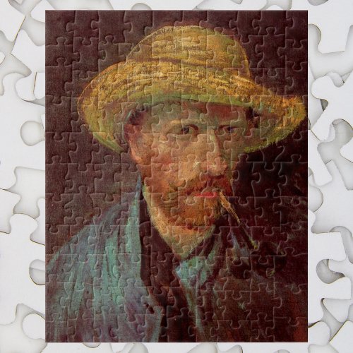 Van Gogh Self Portrait with Straw Hat and Pipe Jigsaw Puzzle