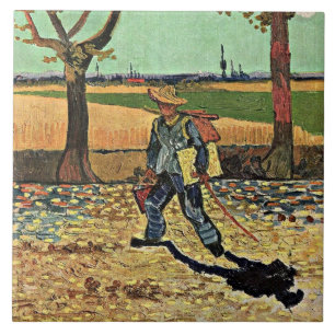 Van Gogh: Selfportrait on the Road Tarascon Ceramic Tile