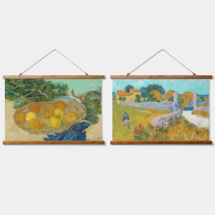 Van Gogh Set of 2 Art Still Life Farmhouse Wood Hanging Tapestry