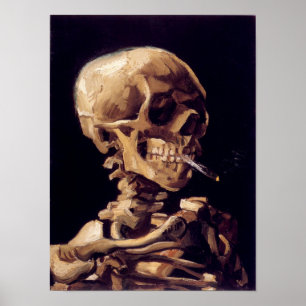 Van Gogh Skeleton Painting Poster