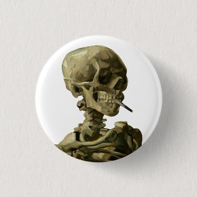 Van Gogh, Skeleton with a burning cigarette Button (Front)