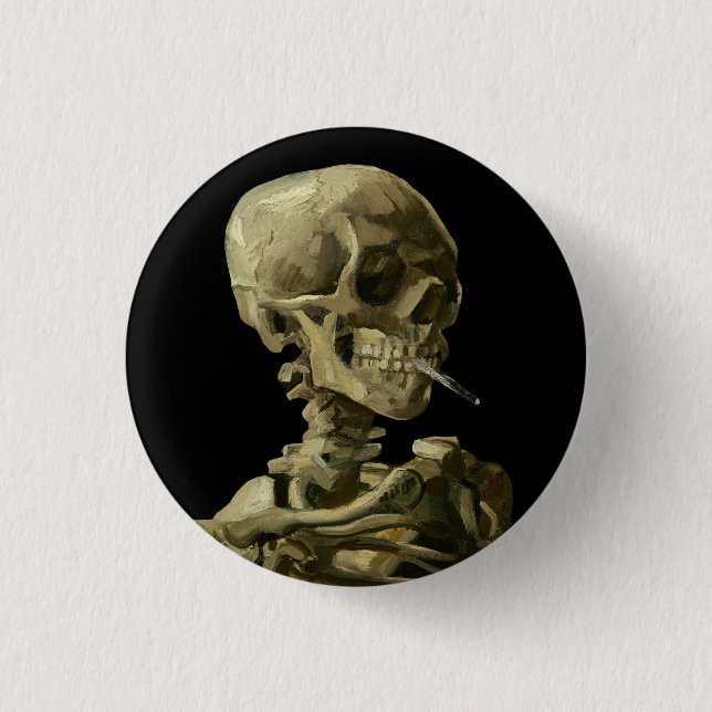 Van Gogh, Skeleton with a burning cigarette Button (Front)