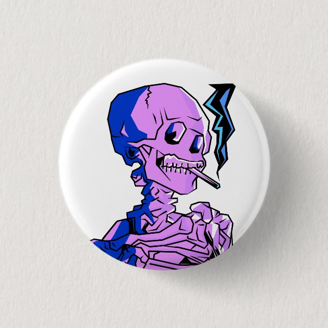 Van Gogh, Skeleton with a burning cigarette Button (Front)