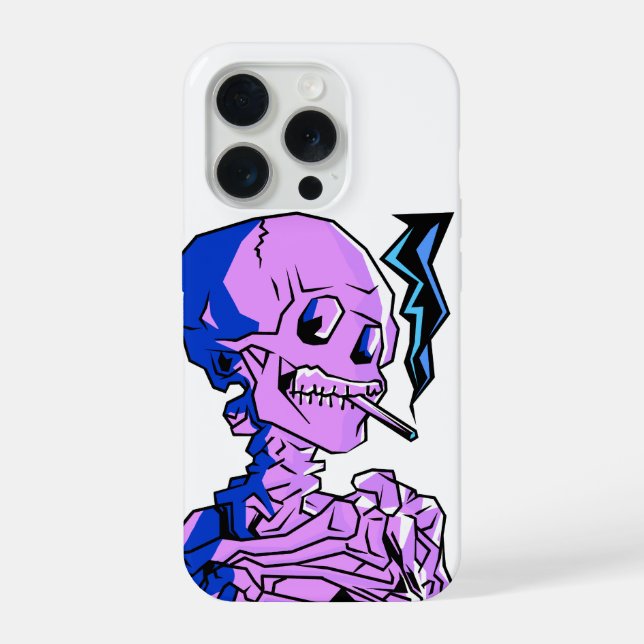 Van Gogh, Skeleton with a burning cigarette Iphone Case (Back)