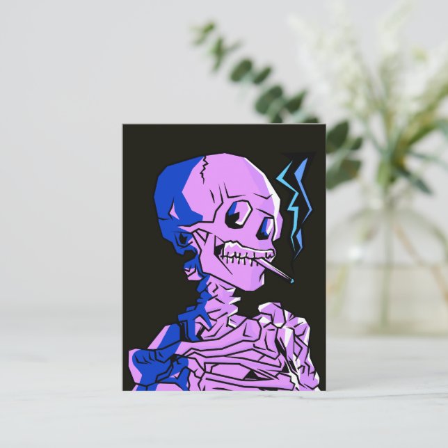 Van Gogh, Skeleton with a burning cigarette Postcard (Standing Front)