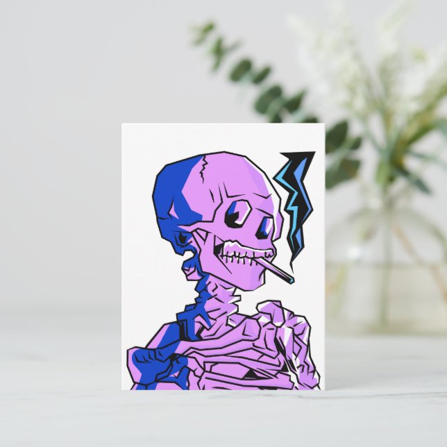 Van Gogh, Skeleton with a burning cigarette Postcard (Standing Front)