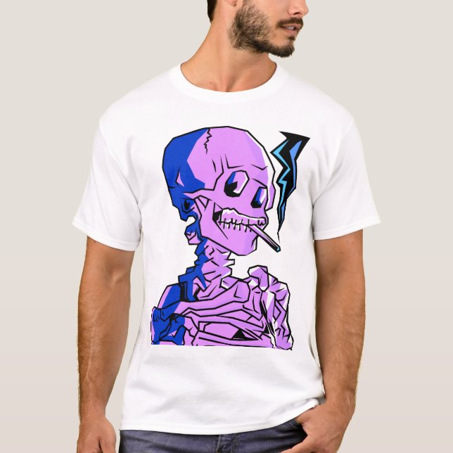 Van Gogh, Skeleton with a burning cigarette T-Shirt (Front)