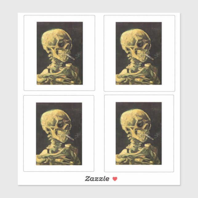 Van Gogh, Skeleton with Cigarette Sticker (Sheet)