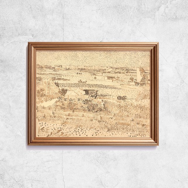 Van Gogh Sketches Harvest The Plain Art Poster (Van Gogh Sketches Harvest The Plain Art Poster
)