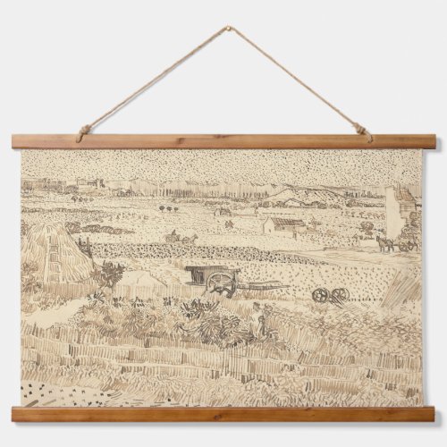 Van Gogh Sketches Harvest The Plain Art Wood Wall Hanging Tapestry
