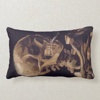 Van Gogh Skull of a Skeleton with Burning Cigarett Lumbar Pillow