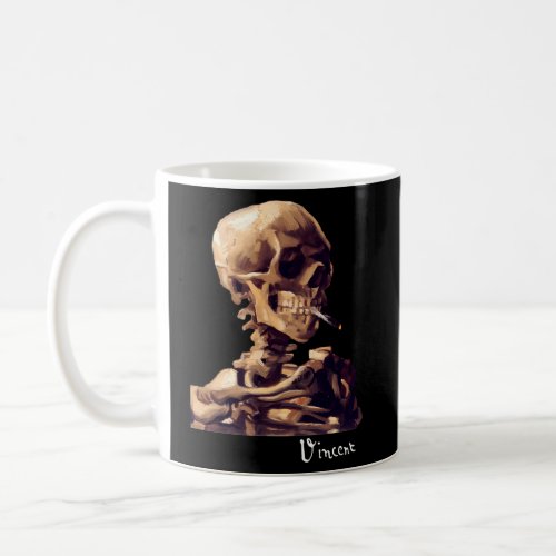Van Gogh Skull With A Burning Cigarette Skeleton P Coffee Mug