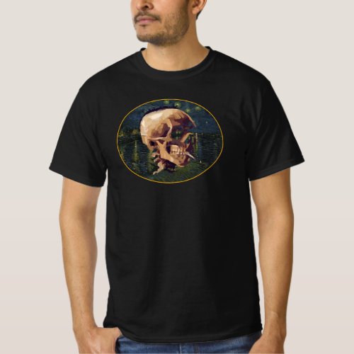 Van Gogh Skull with Arles Backround