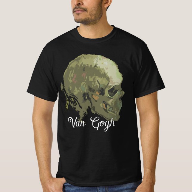 Van Gogh Skull with Arles Backround T-Shirt (Front)