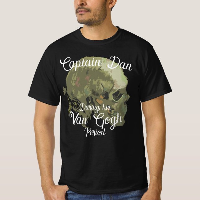 Van Gogh Skull with Arles Backround T-Shirt (Front)