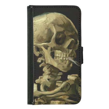 Van Gogh | Skull With Burning Cigarette | 1886 Wallet Phone Case For S