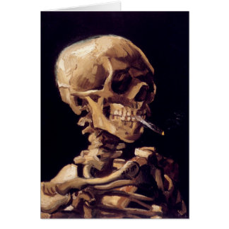 Van Gogh Skull with Burning Cigarette Cards