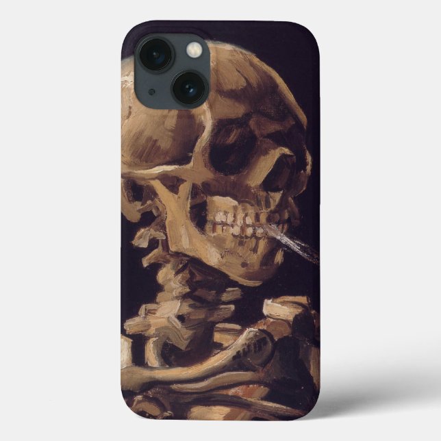 Van Gogh Skull with Burning Cigarette Case-Mate iPhone Case (Back)