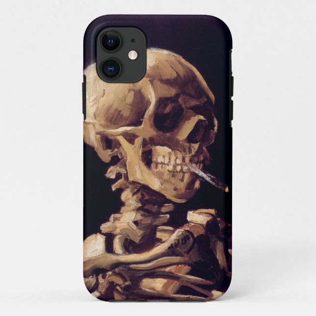 Van Gogh Skull with Burning Cigarette Case-Mate iPhone Case (Back)