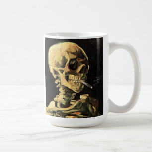 Van Gogh Skull with Burning Cigarette Mug
