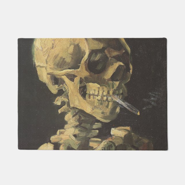 VAN GOGH - Skull with cigarette 1885 Doormat (Front)