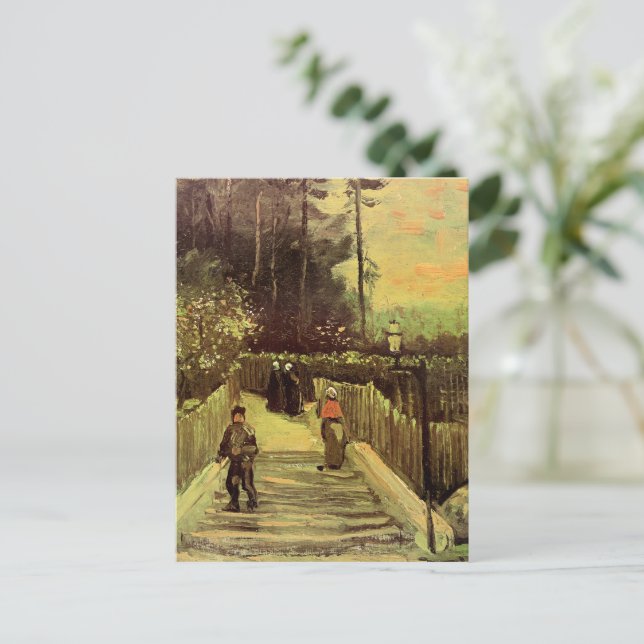 Van Gogh - Sloping Path in Montmarte Postcard (Standing Front)
