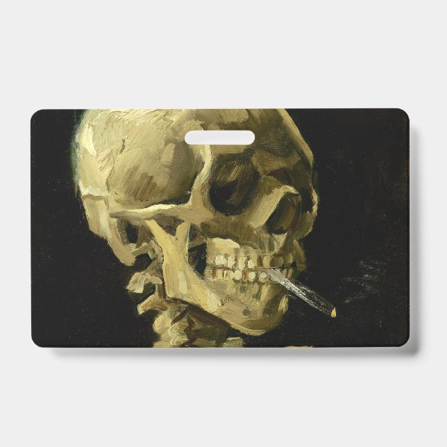 Van Gogh Smoking Skeleton Badge (Front)