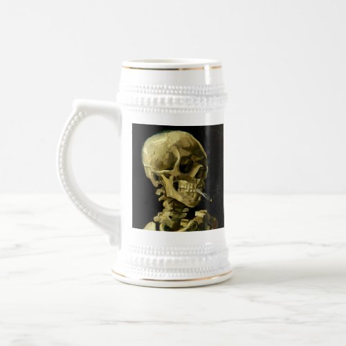Van Gogh Smoking Skeleton Beer Stein