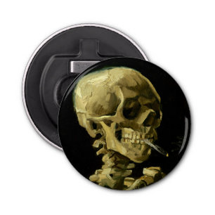 Van Gogh Smoking Skeleton Bottle Opener