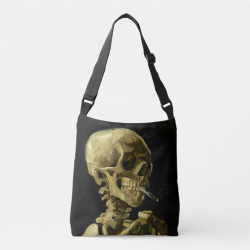 Van Gogh Smoking Skeleton Crossbody Bag