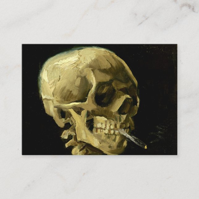 Van Gogh Smoking Skeleton Enclosure Card (Front)