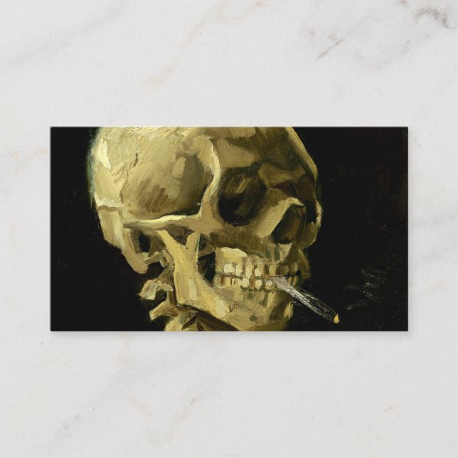 Van Gogh Smoking Skeleton Enclosure Card (Front)