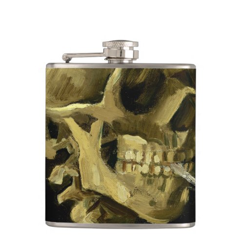 Van Gogh Smoking Skeleton Flask