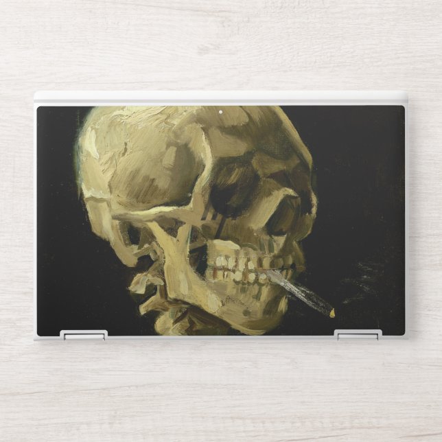 Van Gogh Smoking Skeleton HP Laptop Skin (Front)