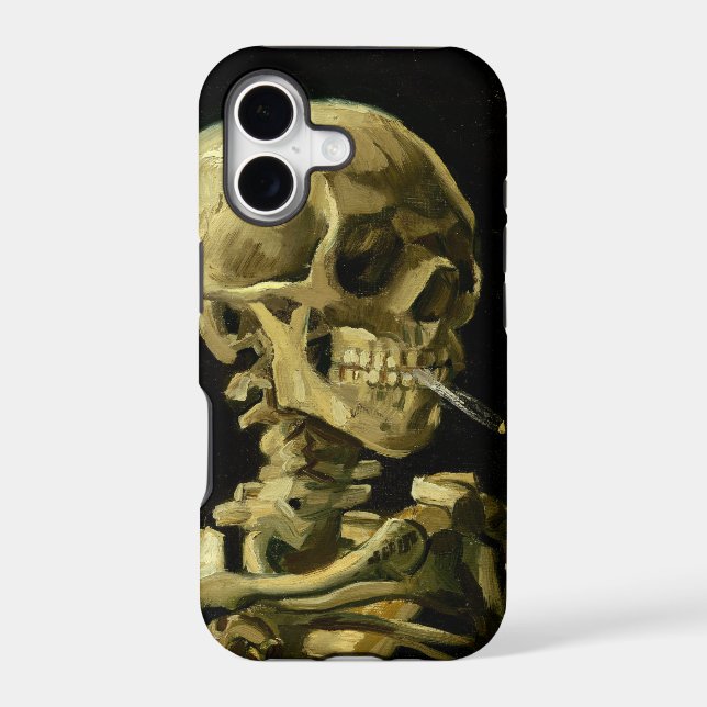 Van Gogh Smoking Skeleton Iphone Case (Back)